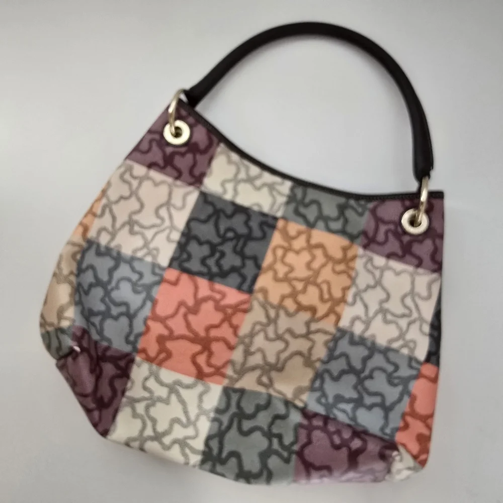 TOUS Kaos Cuadrados Orange Brown Colored One Shoulder Bag - Picture 9 of 17
